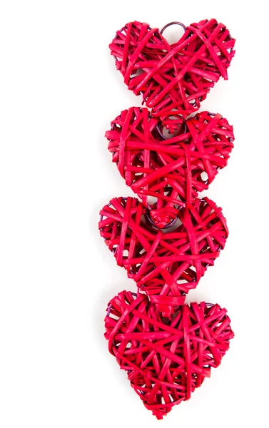 Red straw hearts — Stock Photo, Image