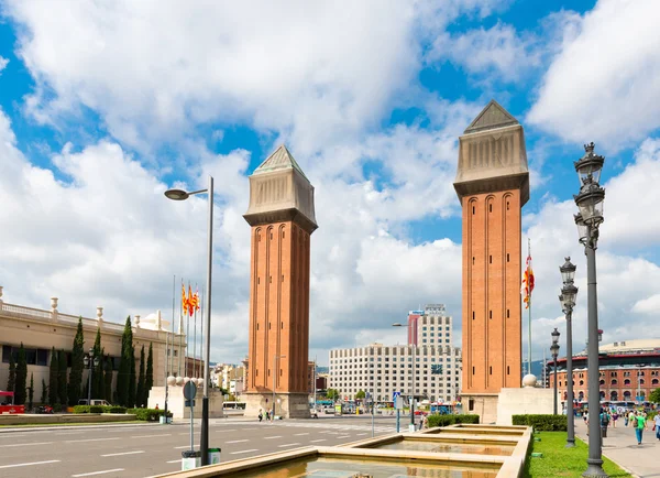 Torre veneziana na praça Espanya — Fotografia de Stock