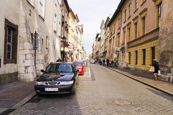 Calle en el centro histórico de Cracovia — Foto de Stock