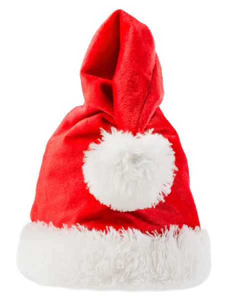 Mikulás piros kalap elszigetelt fehér háttér — Stock Fotó