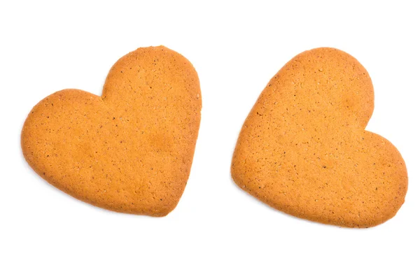 Zwei herzförmige Kekse — Stockfoto
