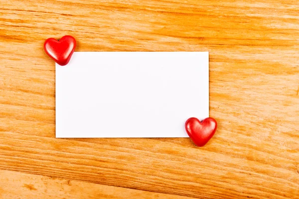 Hearts and empty note — Stock Photo, Image