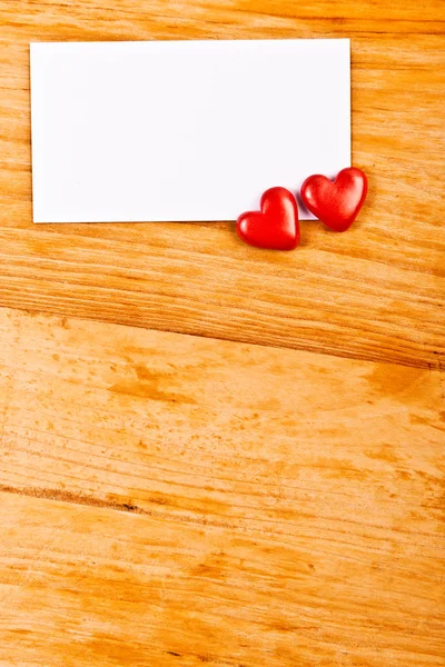 Hearts and empty note — Stock Photo, Image