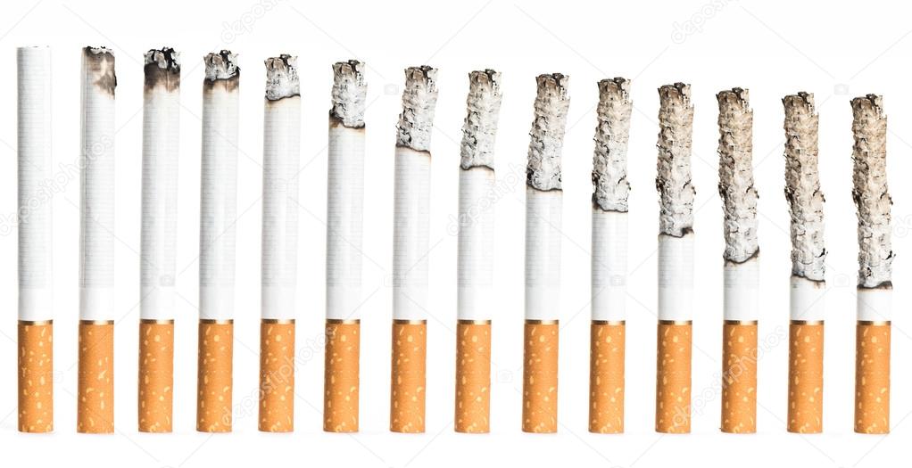 Gradual burning cigarettes