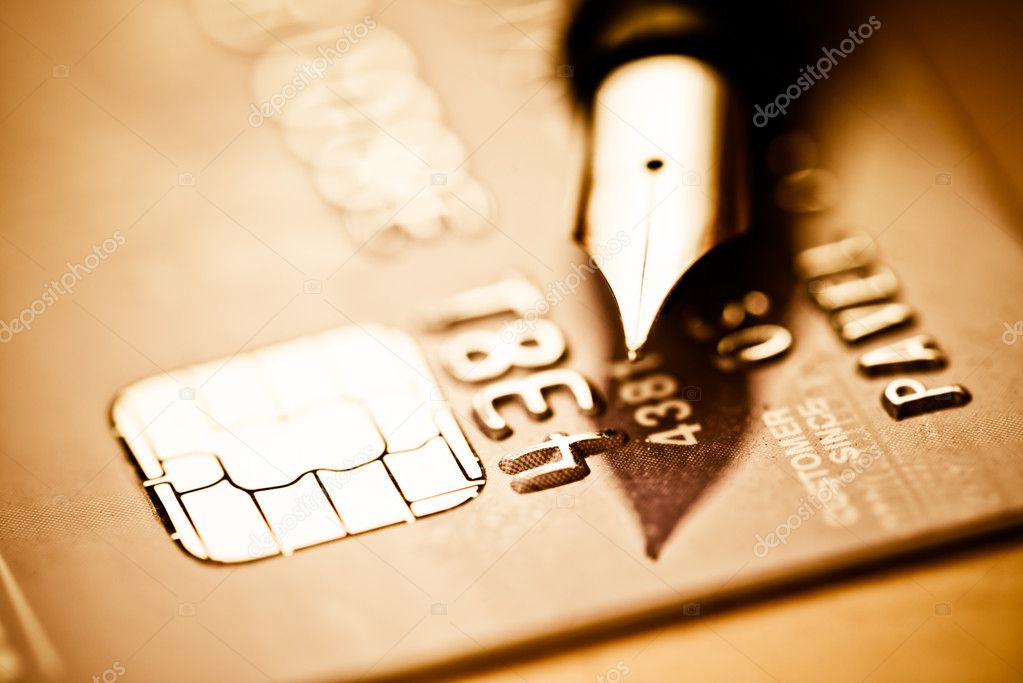 Credit card and pen 