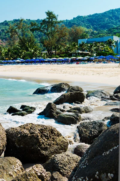 Tropical stones beach — Stock Photo, Image