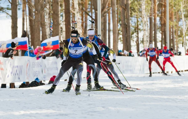 Biatletas no Biathlon Masculino — Fotografia de Stock