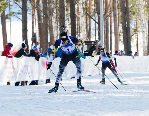 Martin fourcade (fra) v biatlonu — Stock fotografie