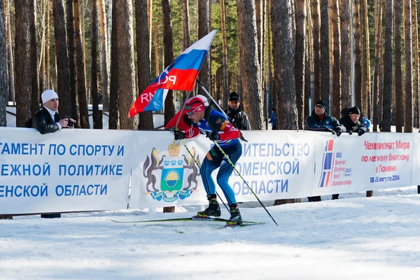 Evgeniy garanichev (rus) på skidskytte — Stockfoto