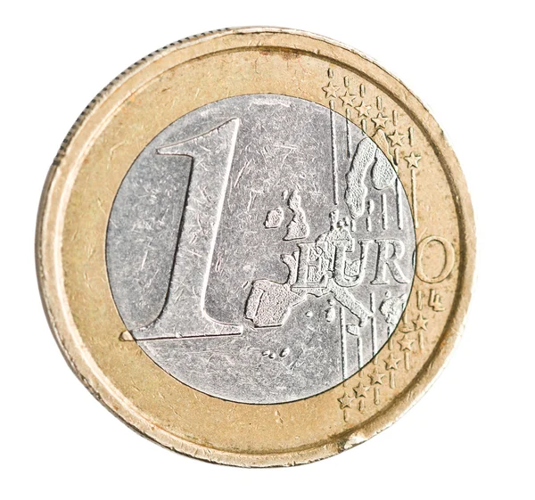 One euro coin on white — Stock Photo, Image