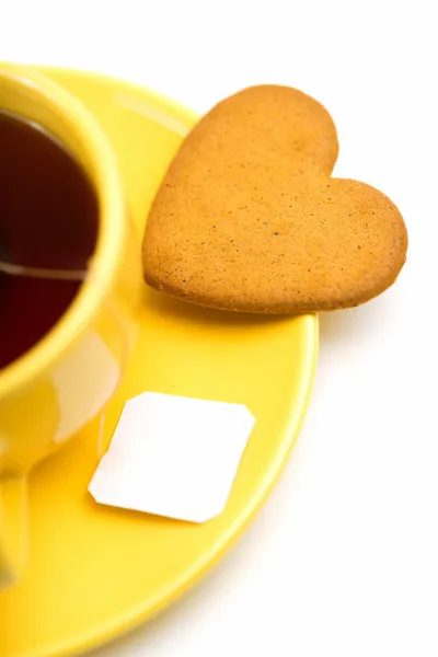 Taza con té y galletas — Foto de Stock