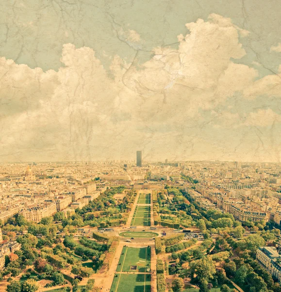 Panorama Flygfoto över paris och seine-flodenπανοραμική άποψη του ποταμού Σηκουάνα, το Παρίσι και — 图库照片