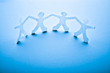 Kağıt insanlar teamworking kavram 