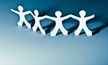 Kağıt insanlar teamworking kavram 