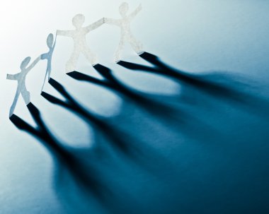 Kağıt insanlar teamworking kavram 