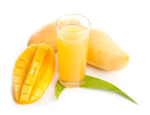 Sok z mango i owoce — Zdjęcie stockowe