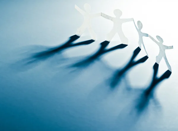 Paper people in teamworking concept — Stock Photo, Image
