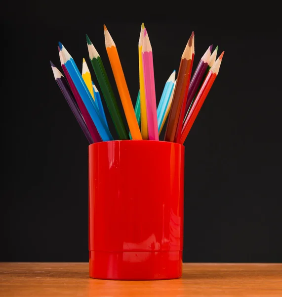 Color pencils in jar — Stock Photo, Image