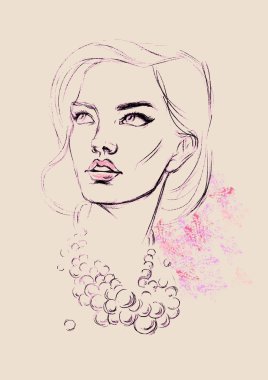 moda kız giyiyor inci kolye