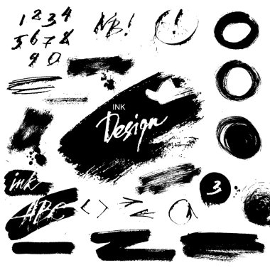 Ink grunge design elements
