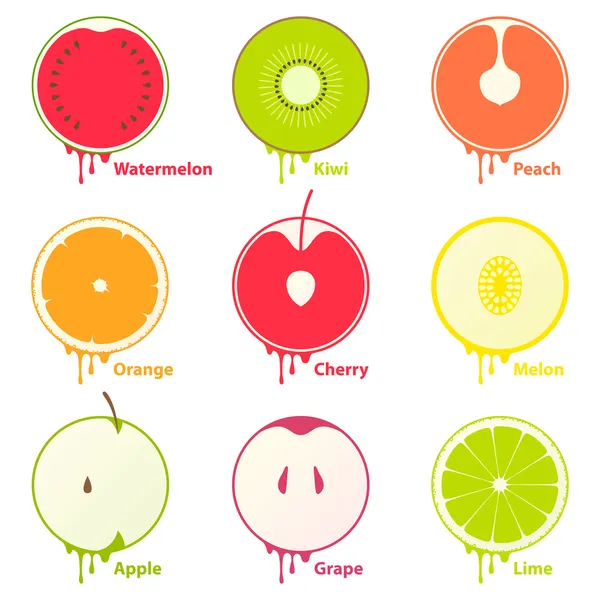 Iconos de frutas / elementos de diseño — Vector de stock