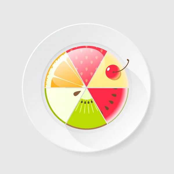 Surtido de pastel de frutas icono — Vector de stock