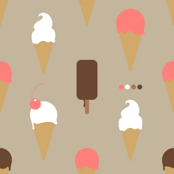 Helado patrón sin costura — Archivo Imágenes Vectoriales