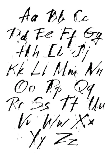 Alphabet manuscrit à l'encre — Image vectorielle