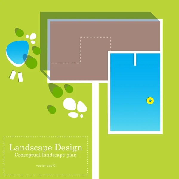 Plan conceptuel d'aménagement paysager — Image vectorielle
