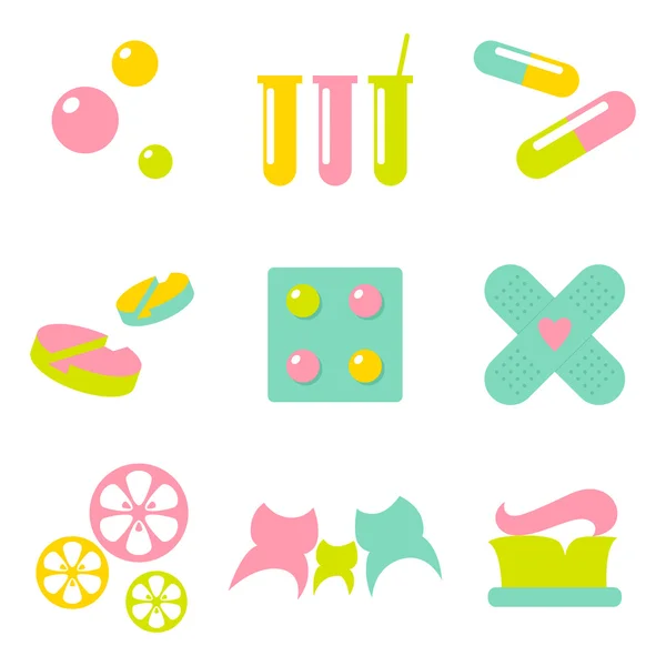 Medical pharmacy. dentistry icons. logo design elements — Stock Vector