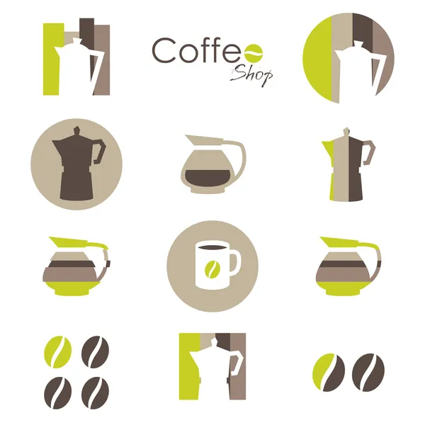 kahve simgeler. logo tasarım öğeleri