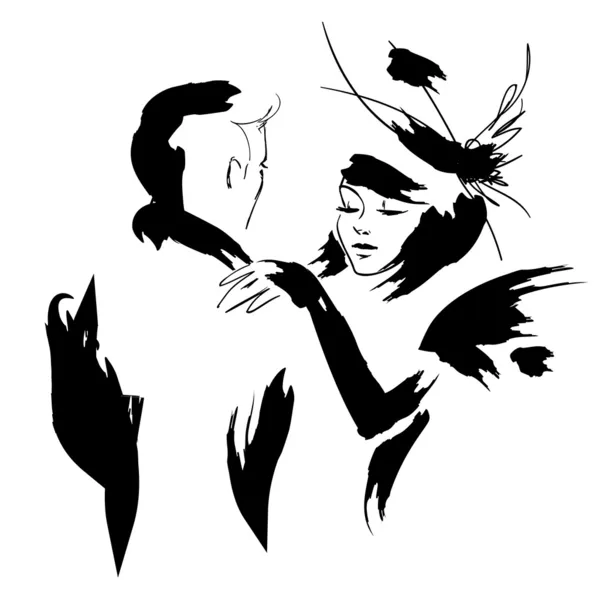 Pareja bailando — Vector de stock