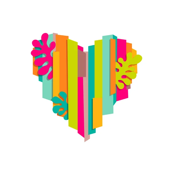 Colorful heart cutout — Stock Vector