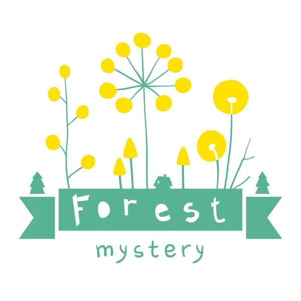 Fairytale forest header — Stock Vector