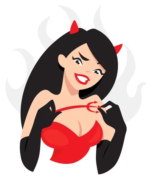 Sexy devil girl — Stock Vector