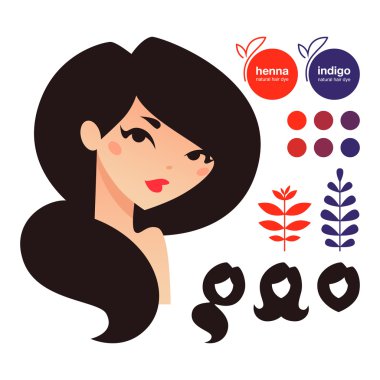 kına ve indigo simgeler Doğal Saç boyaları