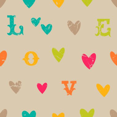 Vintage Sevgililer seamless modeli