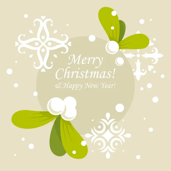 Mistletoe Christmas card — Stock Vector