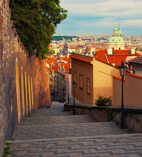 Escalier médiéval à Prague — Photo