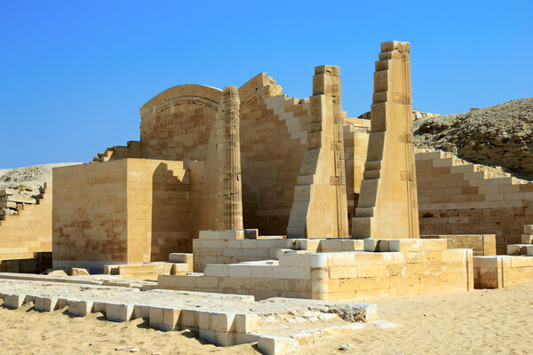 The ruins of the temple at Saqqara, Egypt
