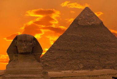 The Sphinx and Great Pyramid, Egypt clipart