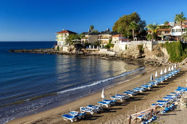 Hermosa playa en el centro de Side, Turquía —  Fotos de Stock