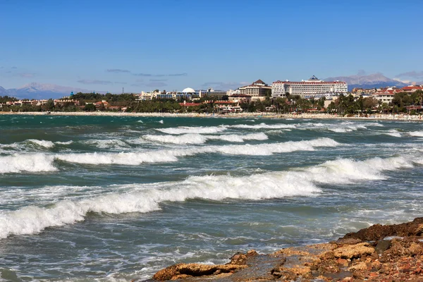 Vista da costa de Side, Turquia — Fotografia de Stock
