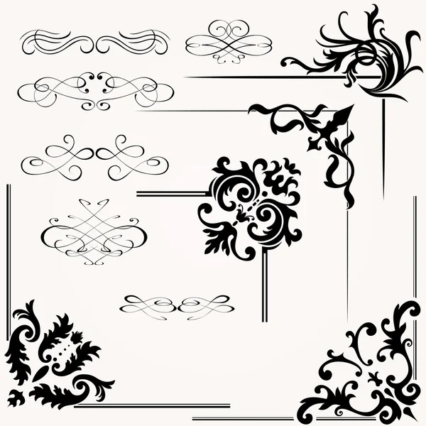 kaligrafik tasarım elementlerinin vektör kümesi