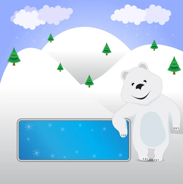 vektör ayı kış arka planda bir afiş