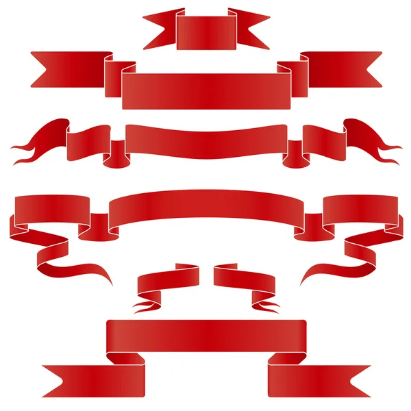 vektör kırmızı ve gümüş şerit kümesi