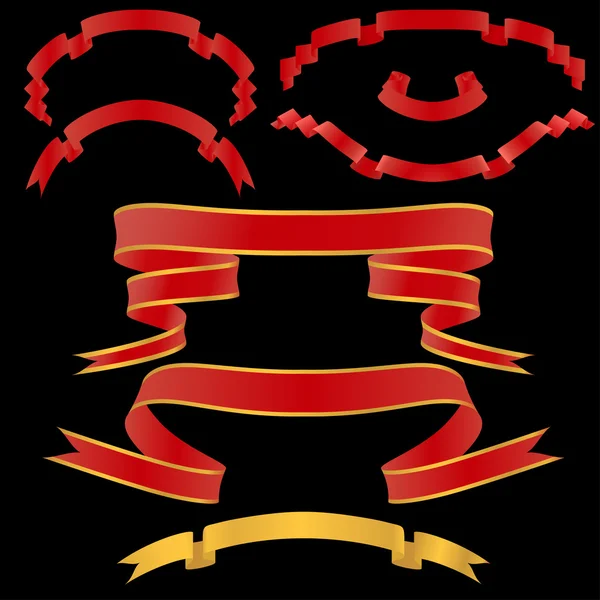 vektör kırmızı ve gümüş şerit kümesi