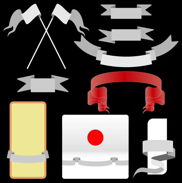 vektör kırmızı ve gümüş şerit kümesi