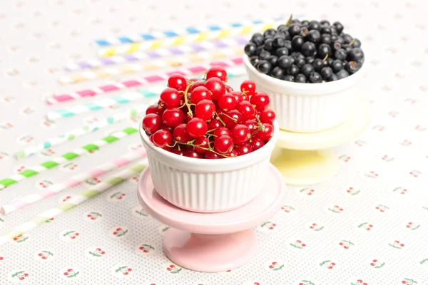 Дикі ягоди в мисках — стокове фото