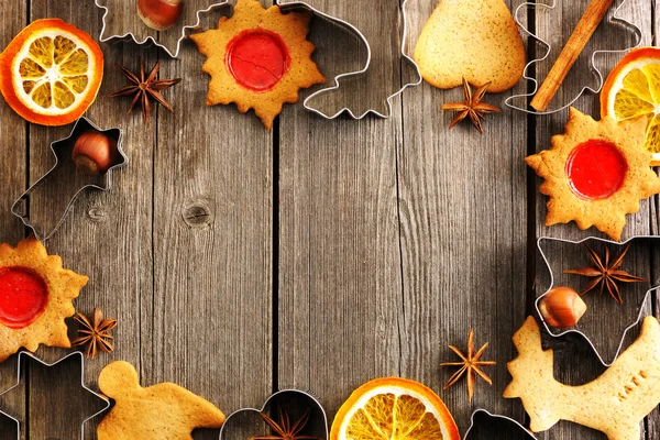 Christmas homemade gingerbread cookies — Stock Photo, Image